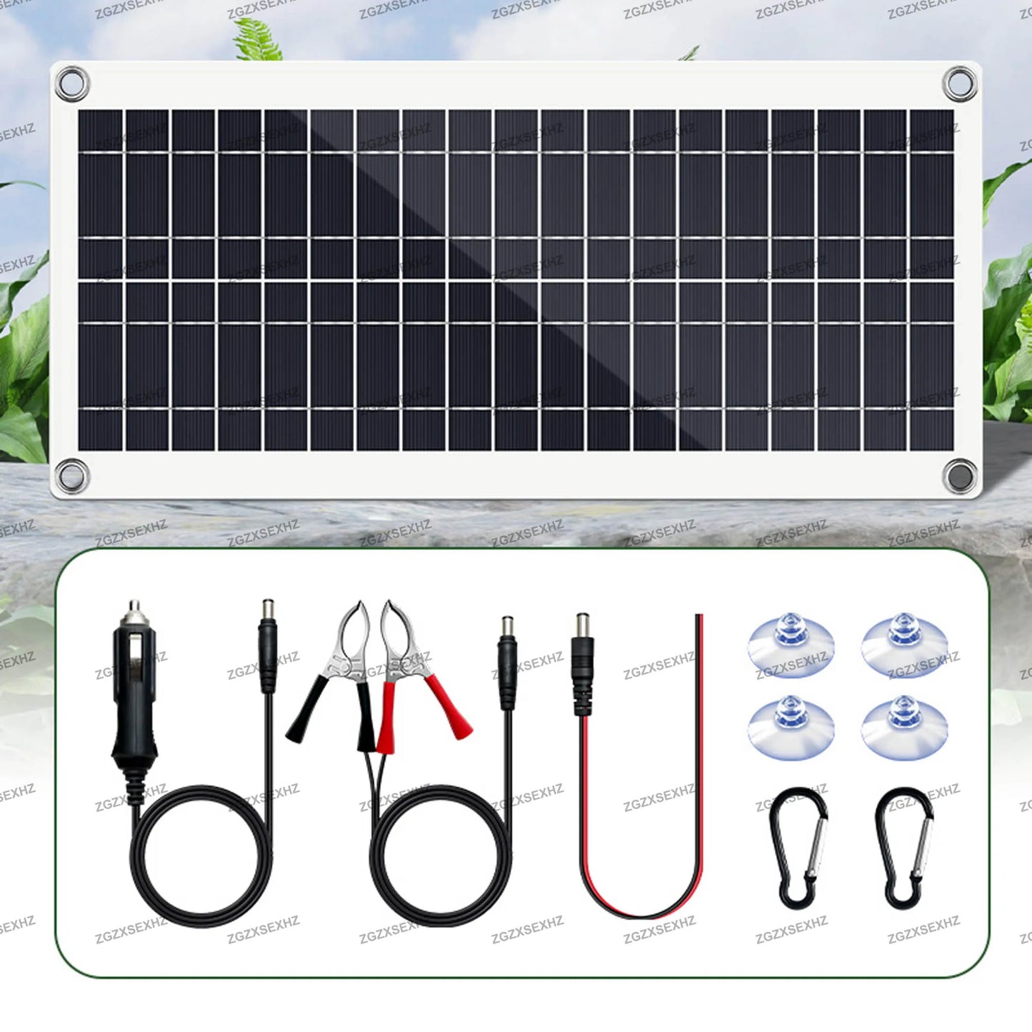 200W Solar Panel Kit, Portable Monocrystalline Solar Charger with Controller for Power Bank.