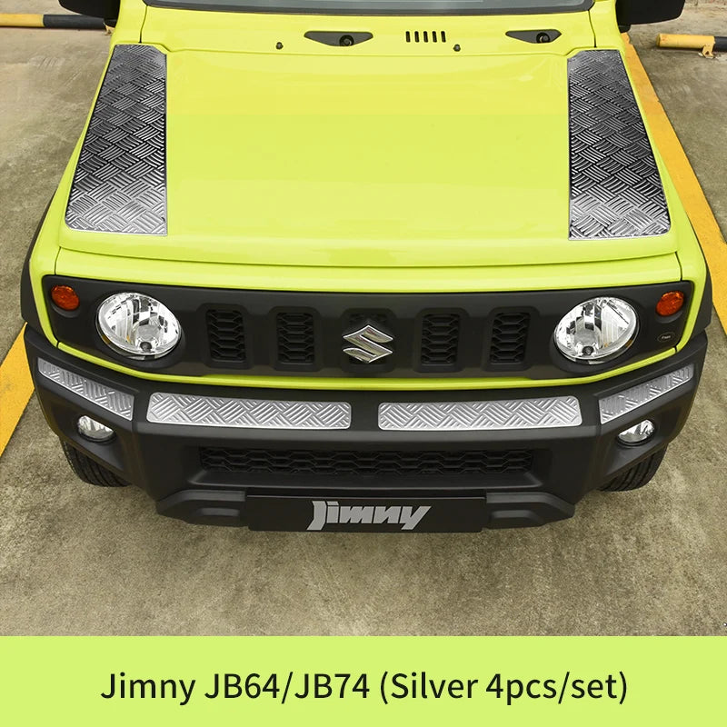 4pcs Car Front Bumper Lip Front Grille Cover Trim Body Kit Stainless Steel Decoration For Jimny JB64 JB74 Car Styling Accessory