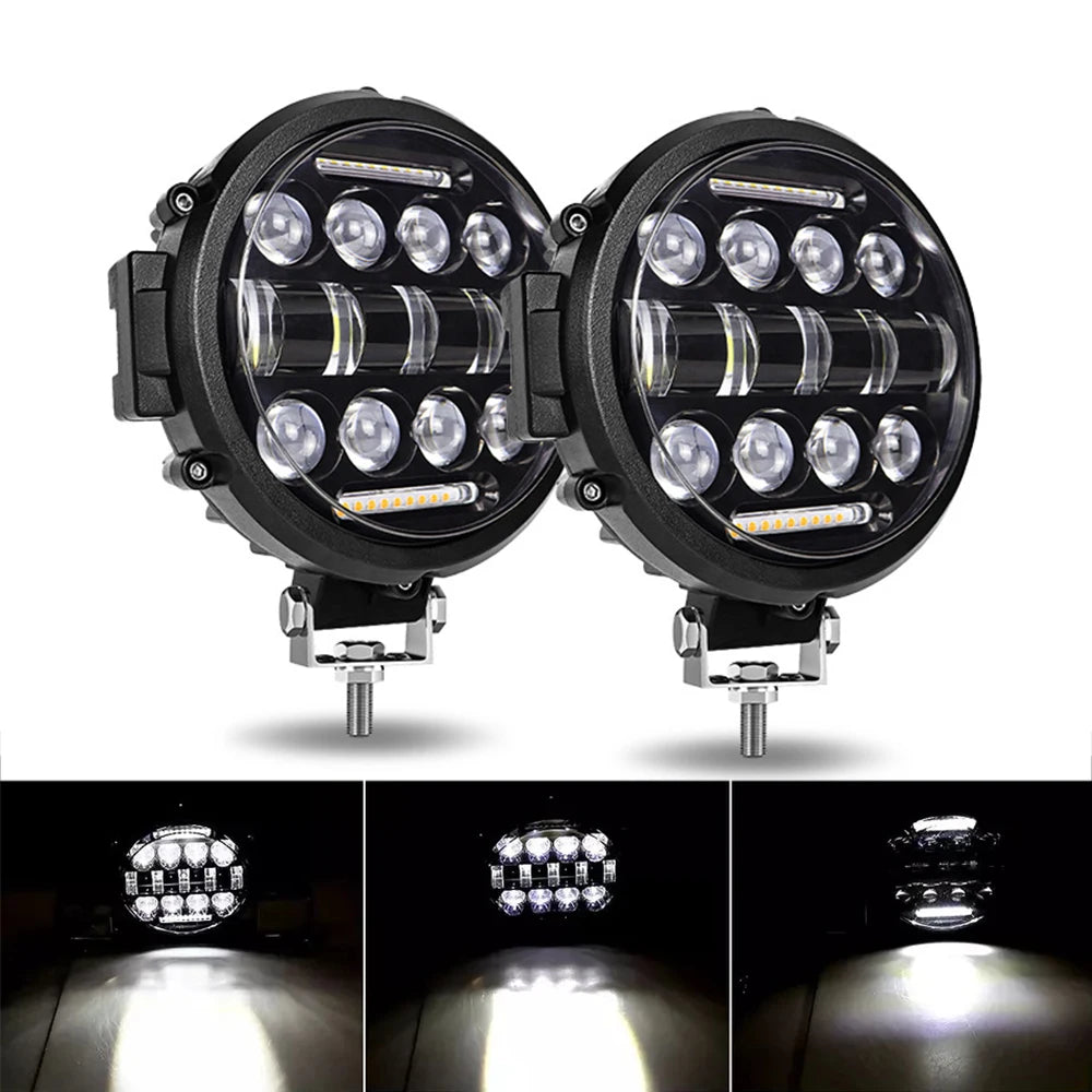 7 Inch 150W Round Spot LED Pods Light Bar High/Low Beam DRL led work Driving Lamp for Truck Jeep Off Road SUV UTV ATV Fog LED