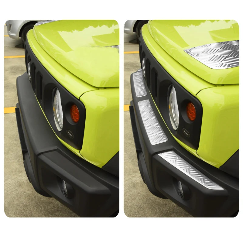 4pcs Car Front Bumper Lip Front Grille Cover Trim Body Kit Stainless Steel Decoration For Jimny JB64 JB74 Car Styling Accessory
