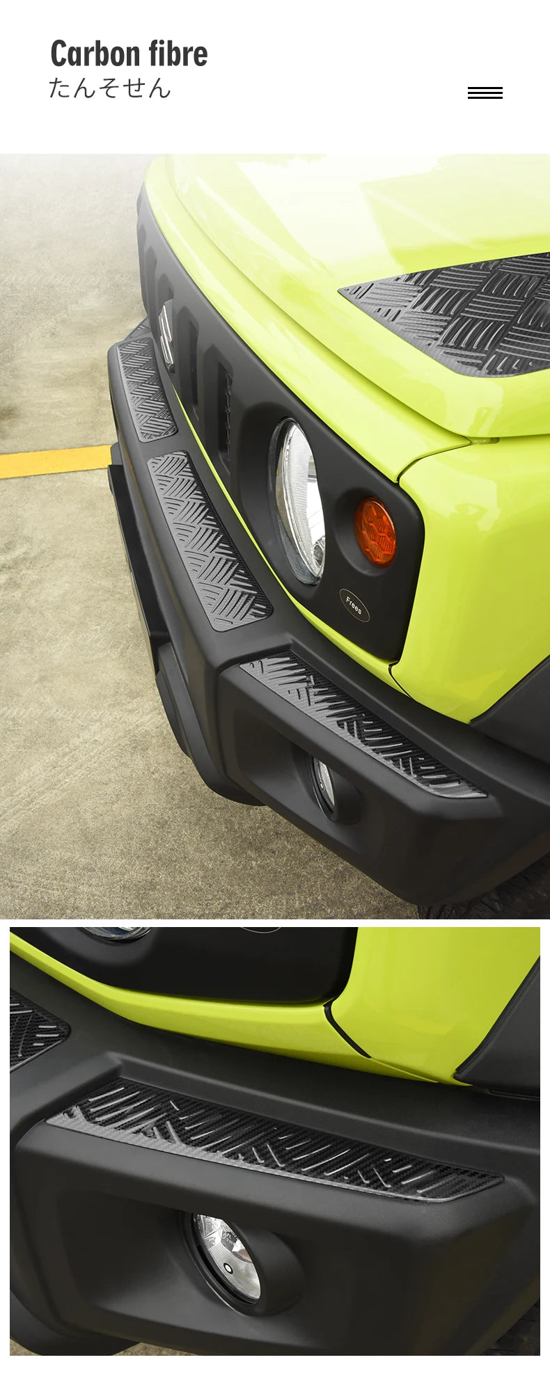 4pcs Car Front Bumper Lip Front Grille Cover Trim Body Kit Stainless Steel Decoration For Jimny JB64 JB74 Car Styling Accessory