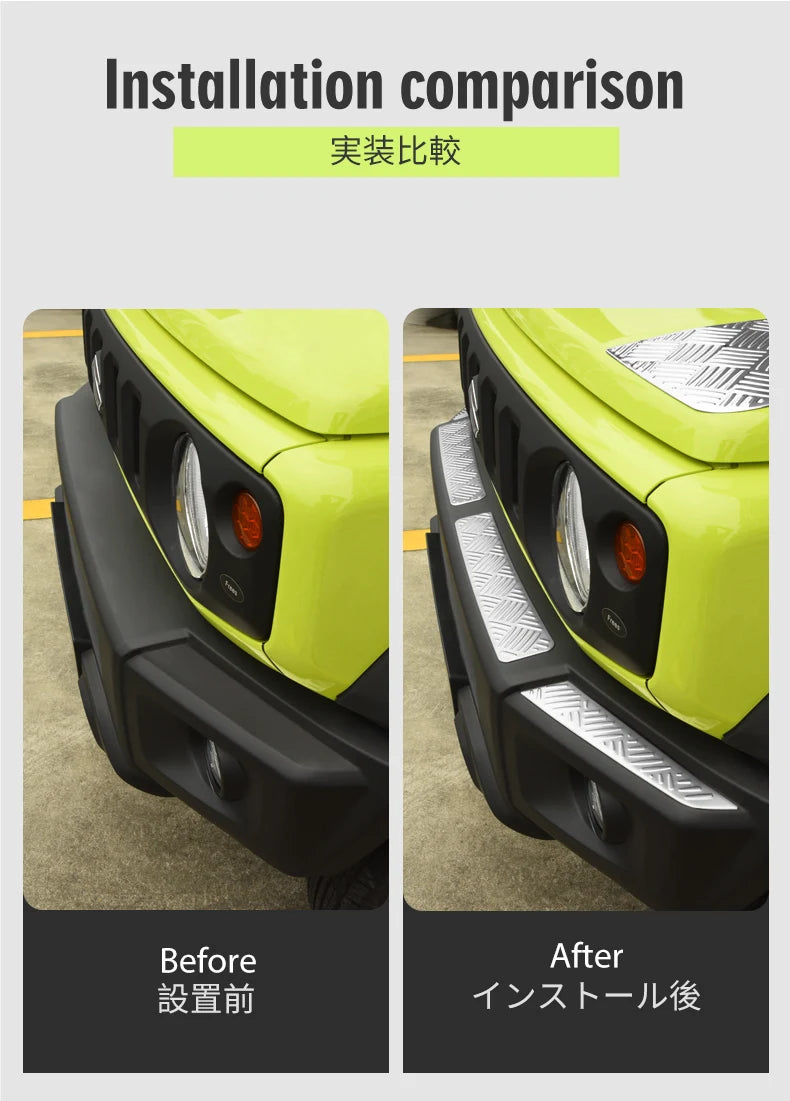 4pcs Car Front Bumper Lip Front Grille Cover Trim Body Kit Stainless Steel Decoration For Jimny JB64 JB74 Car Styling Accessory