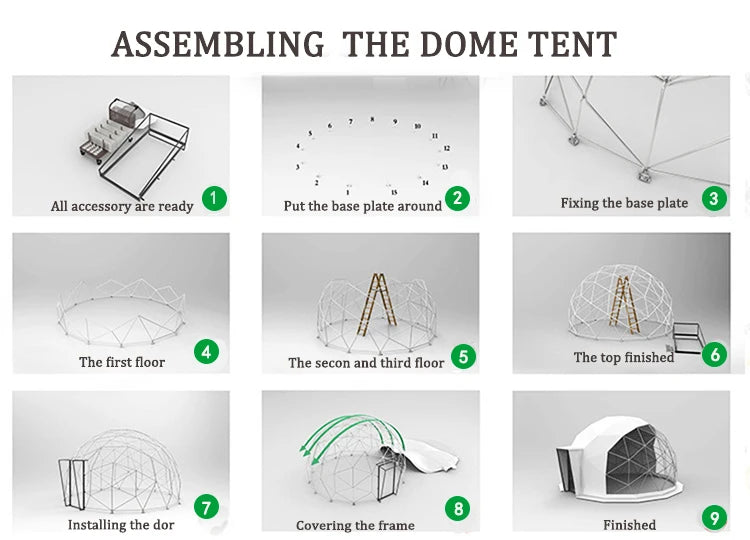 RUIDONG - Waterproof PVC Dome tent. Quick to install.