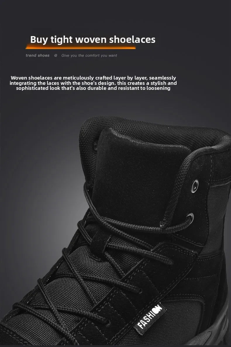 New Autumn-winter High-top Outdoor Boots - Desert Boots, Anti-slip and Wear-resistant Hiking Shoes, Mountaineering Shoes