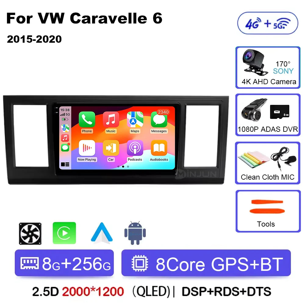 Android 15 Car Radio For VW Volkswagen Caravelle 6 T6 2015 - 2020 4G QLED