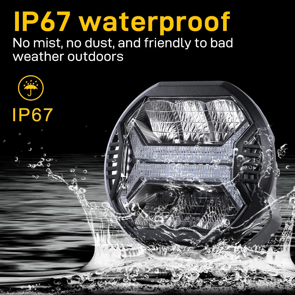 Emark Car LED Work Light bar 12V 24V Amber Drl Spot Light Bar for Truck Off Road 4x4 ATV UTV Boat Auxiliary Light for Motorcycle