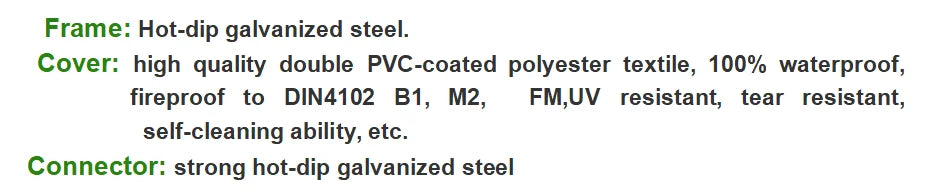 RUIDONG - Waterproof PVC Dome tent. Quick to install.