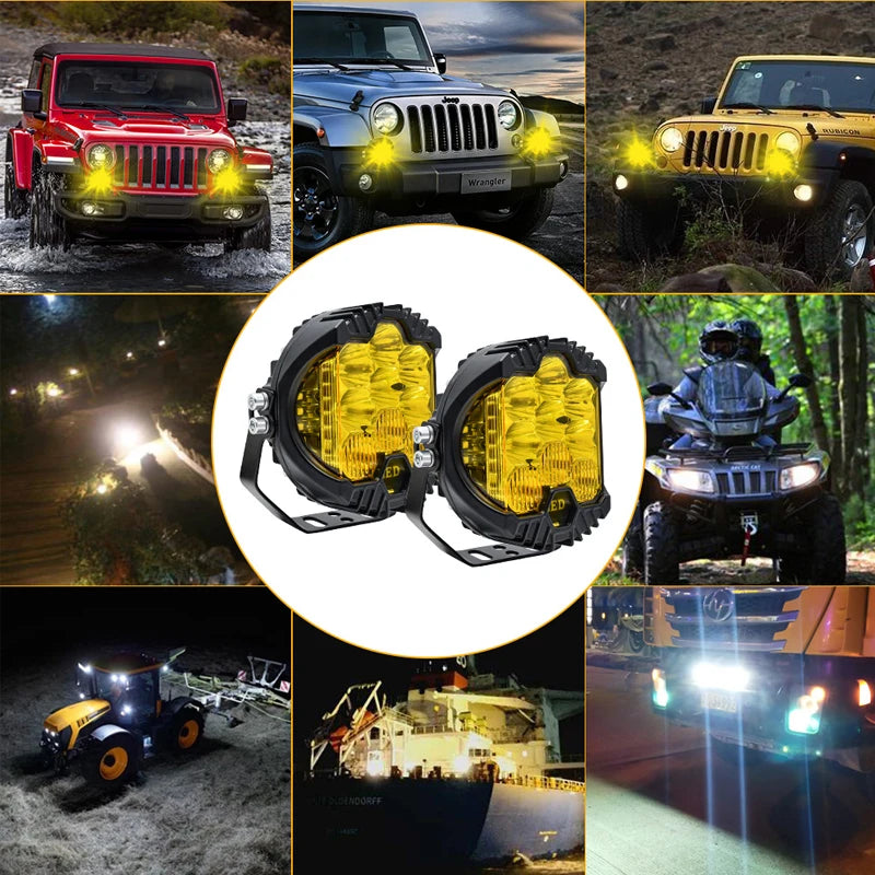 Automobile LED Sport Work Lamps for Lada Offroad 4X4 vehicle Auxiliary Lights led 7 INCH Combo Driving Lamp Headlamp