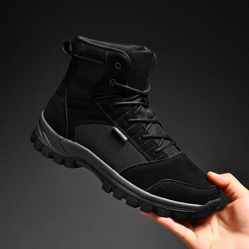 New Autumn-winter High-top Outdoor Boots - Desert Boots, Anti-slip and Wear-resistant Hiking Shoes, Mountaineering Shoes