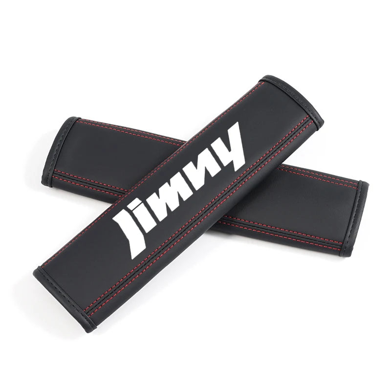 2Pcs Car Accessories for Suzuki Jimny Emblem 2015-2021 Leather Seat Belt Shoulder Cover Protection