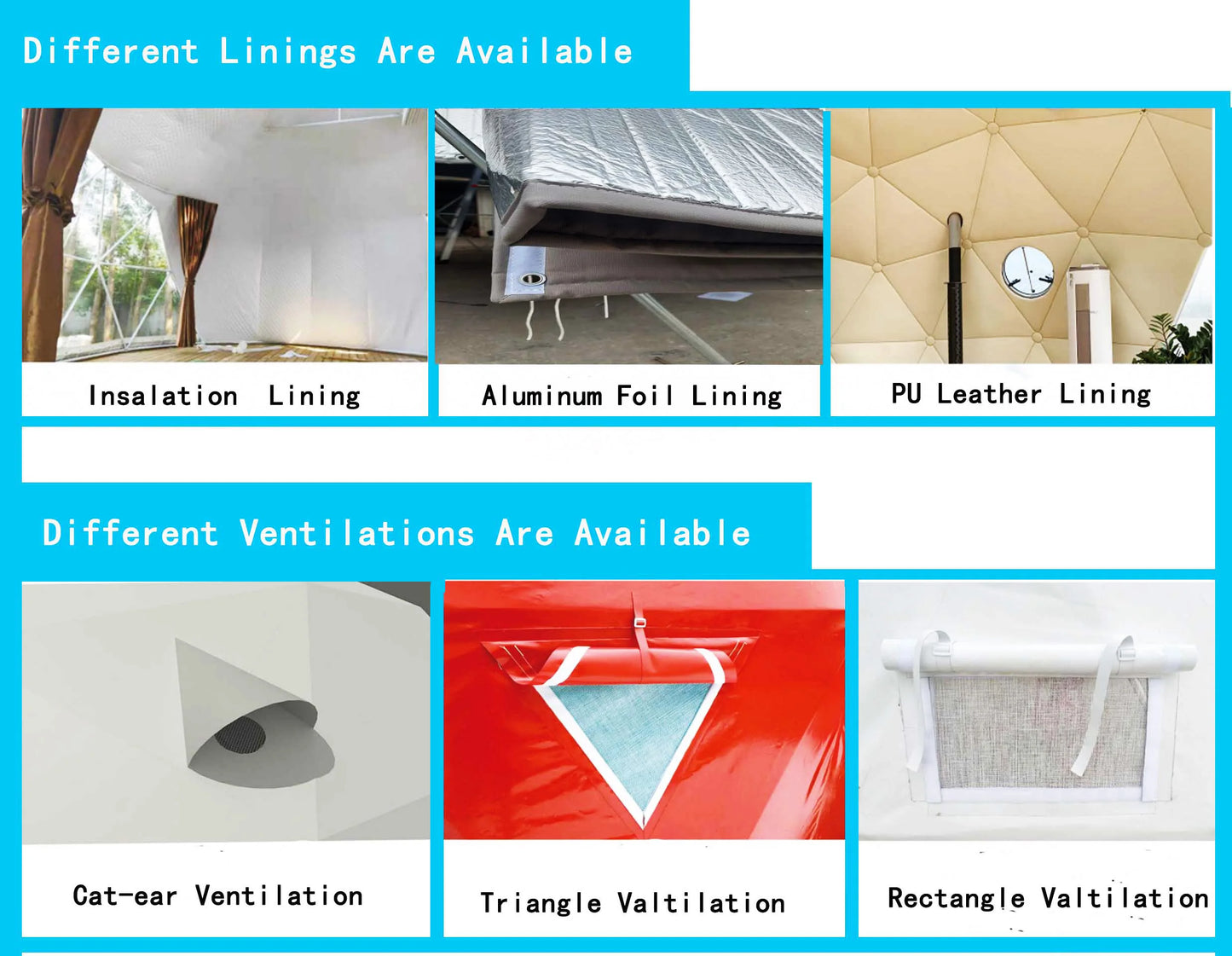 RUIDONG - Waterproof PVC Dome tent. Quick to install.