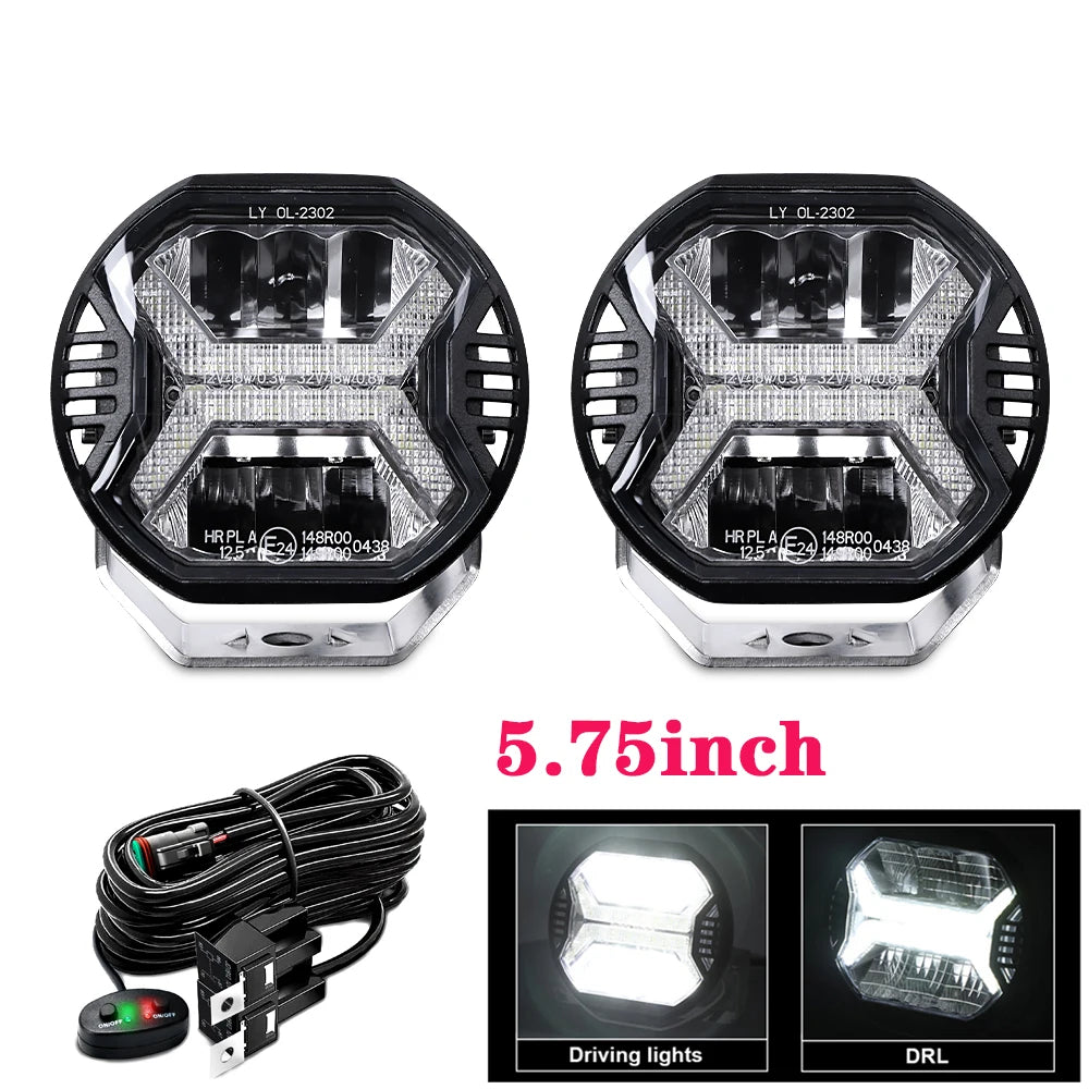 Emark Car LED Work Light bar 12V 24V Amber Drl Spot Light Bar for Truck Off Road 4x4 ATV UTV Boat Auxiliary Light for Motorcycle