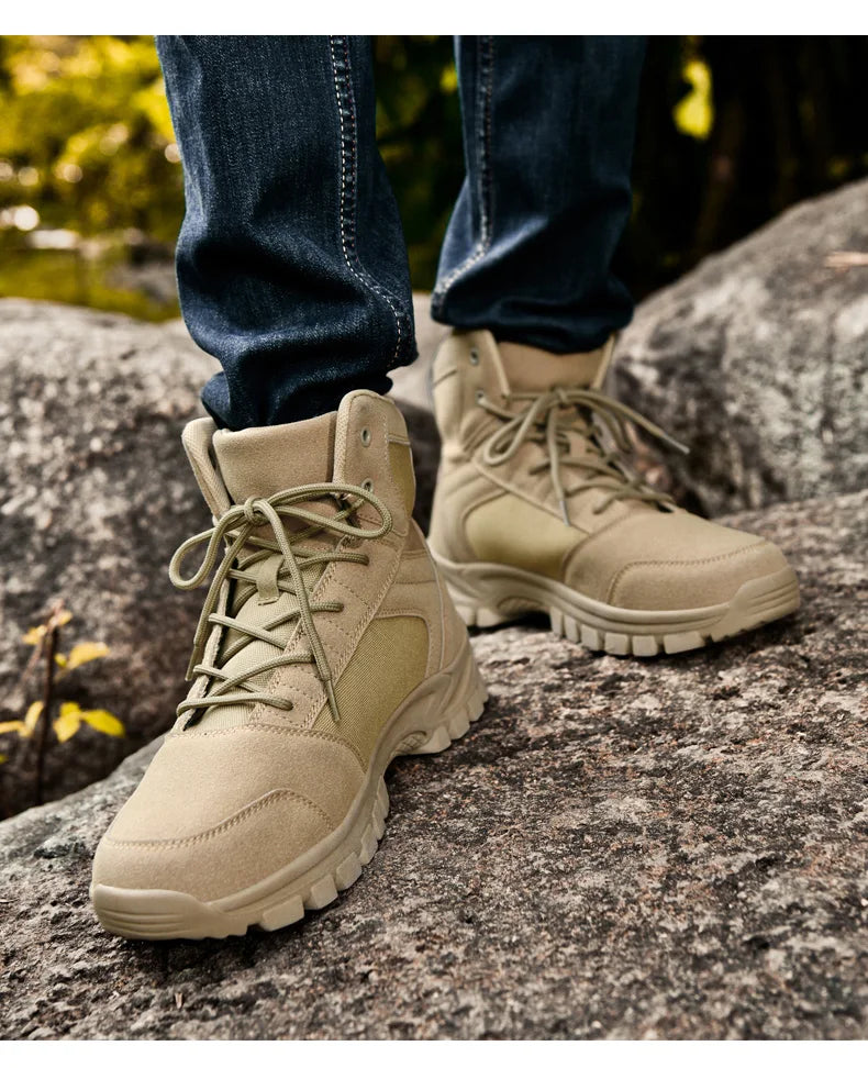 New Autumn-winter High-top Outdoor Boots - Desert Boots, Anti-slip and Wear-resistant Hiking Shoes, Mountaineering Shoes