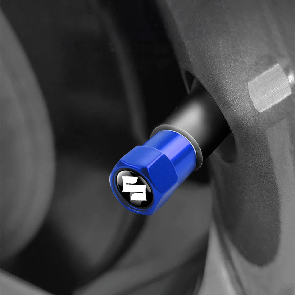 4Pcs/set Car Wheel Tire Valve Caps Air Stem Dust Covers For Suzuki Swift Sport Vitara Jimny SX4 Alto Splash Wagon Baleno Ignis