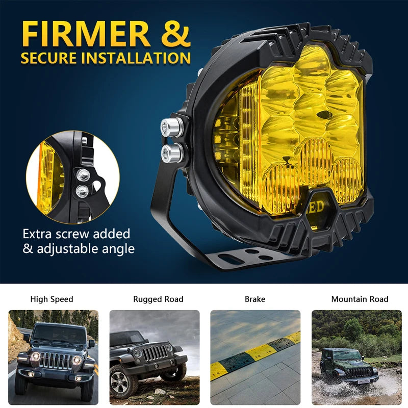 Automobile LED Sport Work Lamps for Lada Offroad 4X4 vehicle Auxiliary Lights led 7 INCH Combo Driving Lamp Headlamp