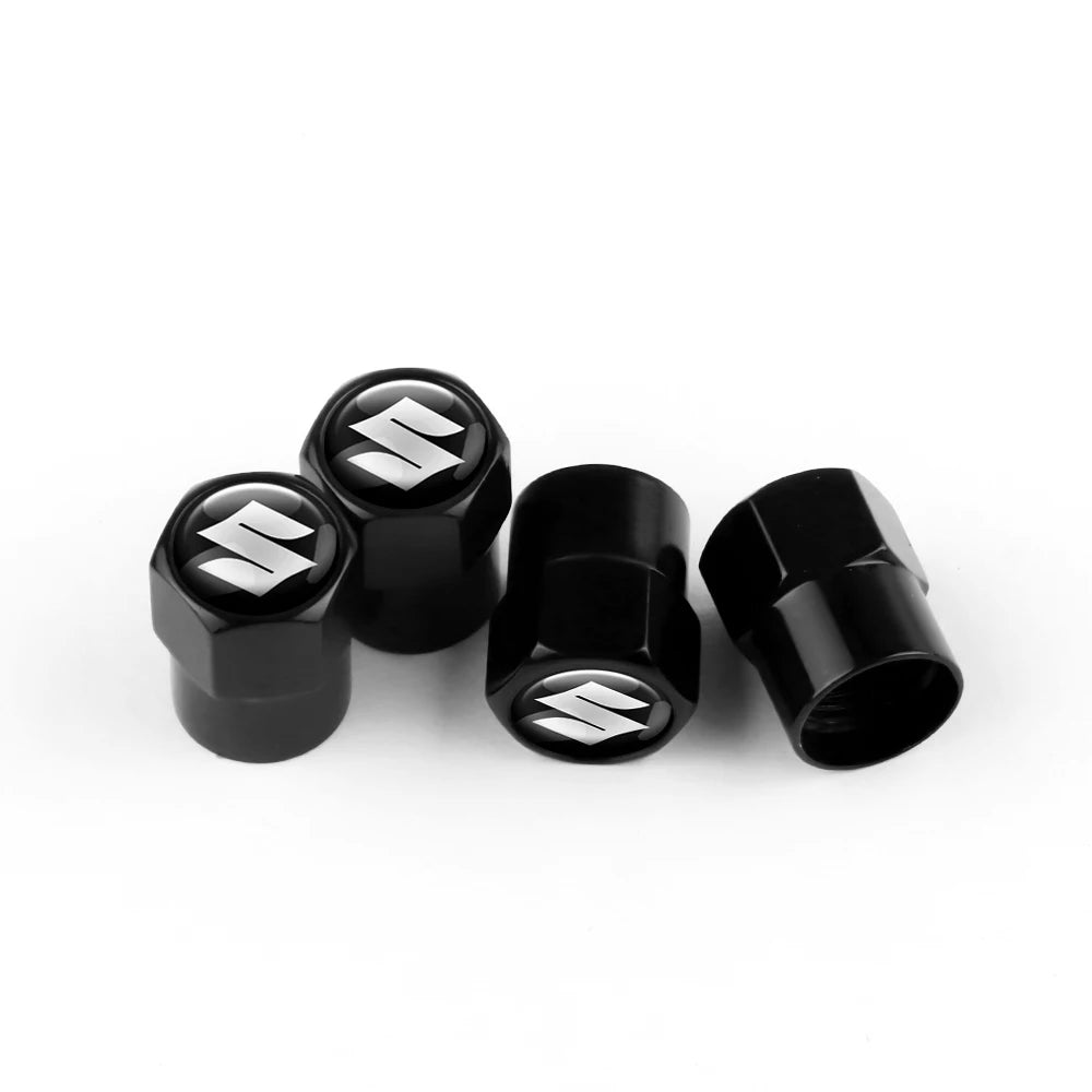 4Pcs/set Car Wheel Tire Valve Caps Air Stem Dust Covers For Suzuki Swift Sport Vitara Jimny SX4 Alto Splash Wagon Baleno Ignis
