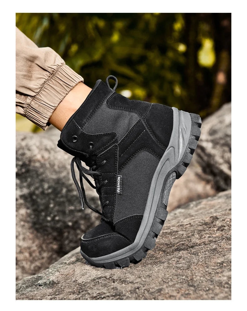 New Autumn-winter High-top Outdoor Boots - Desert Boots, Anti-slip and Wear-resistant Hiking Shoes, Mountaineering Shoes