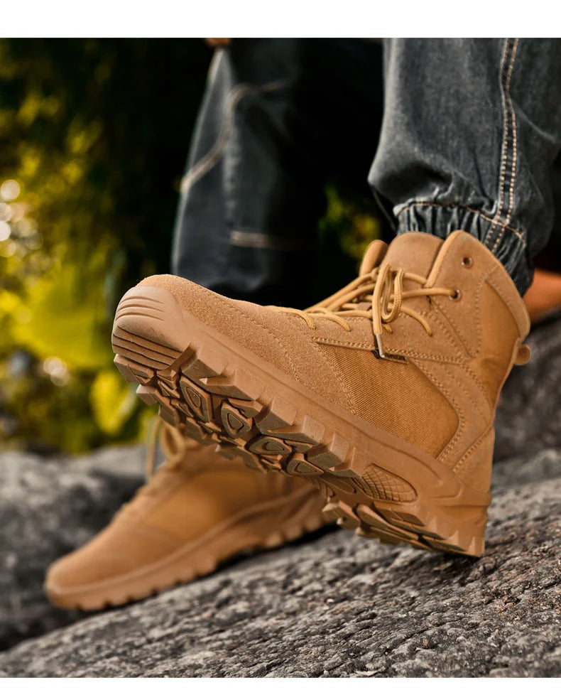 New Autumn-winter High-top Outdoor Boots - Desert Boots, Anti-slip and Wear-resistant Hiking Shoes, Mountaineering Shoes