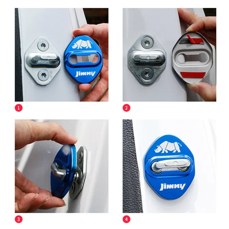 Car Door Lock Anti-rust Cover Badge Decoration for Suzuki Jimny JB64 JB64W JB74 JB74W 2018-2022 Protection Stickers Accessories