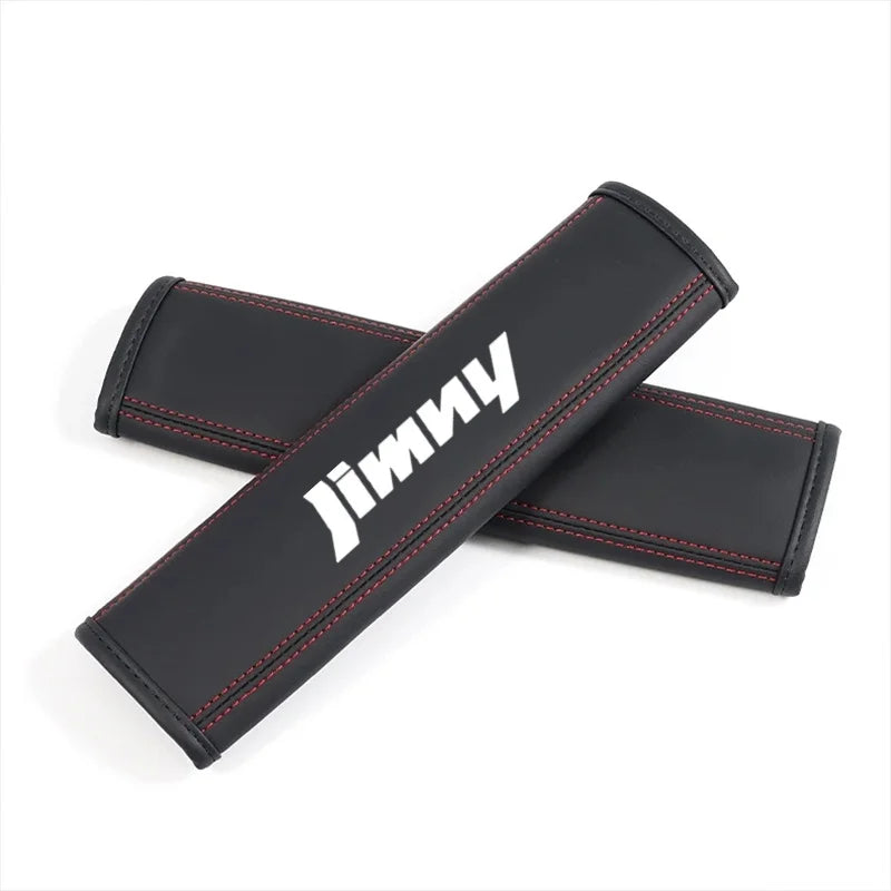 2Pcs Car Accessories for Suzuki Jimny Emblem 2015-2021 Leather Seat Belt Shoulder Cover Protection