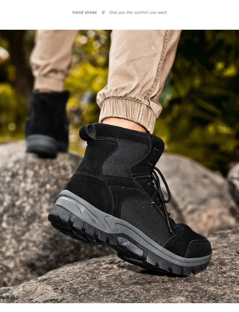 New Autumn-winter High-top Outdoor Boots - Desert Boots, Anti-slip and Wear-resistant Hiking Shoes, Mountaineering Shoes