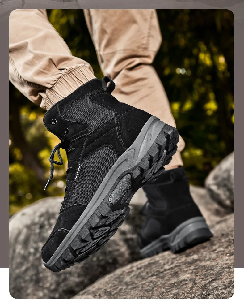New Autumn-winter High-top Outdoor Boots - Desert Boots, Anti-slip and Wear-resistant Hiking Shoes, Mountaineering Shoes