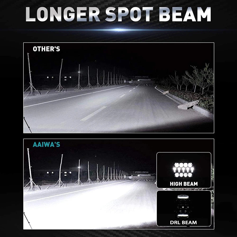 7 Inch 150W Round Spot LED Pods Light Bar High/Low Beam DRL led work Driving Lamp for Truck Jeep Off Road SUV UTV ATV Fog LED