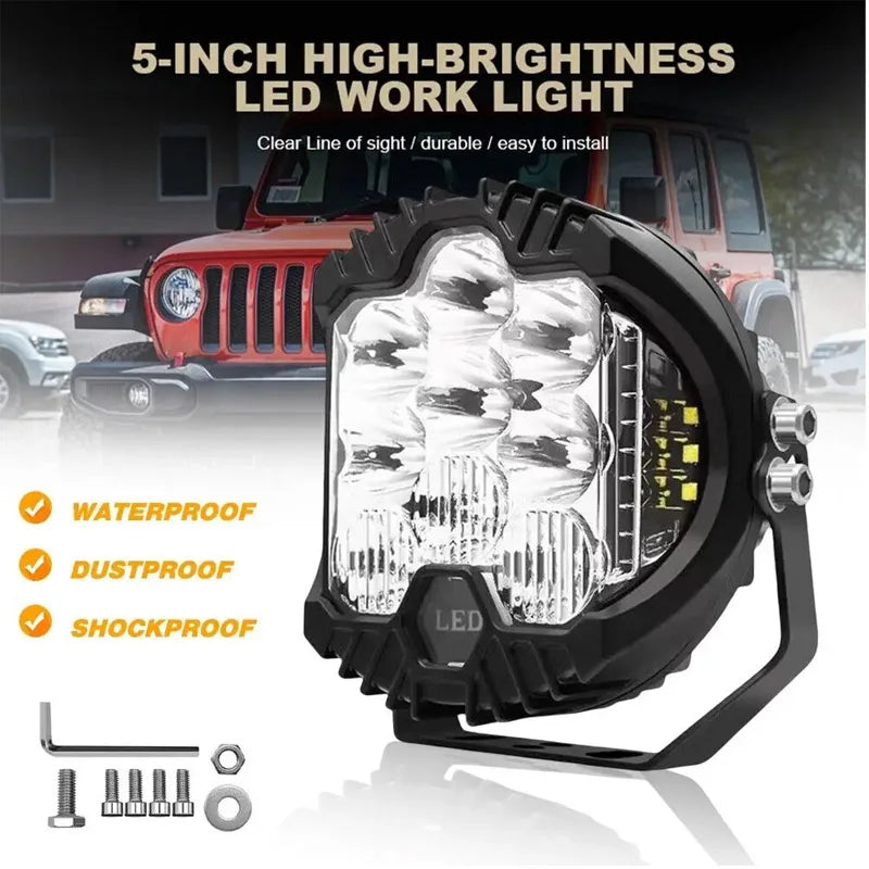 Automobile LED Sport Work Lamps for Lada Offroad 4X4 vehicle Auxiliary Lights led 7 INCH Combo Driving Lamp Headlamp