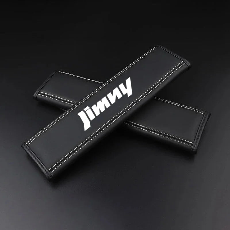 2Pcs Car Accessories for Suzuki Jimny Emblem 2015-2021 Leather Seat Belt Shoulder Cover Protection