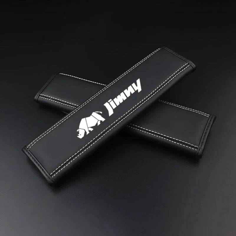 2Pcs Car Accessories for Suzuki Jimny Emblem 2015-2021 Leather Seat Belt Shoulder Cover Protection