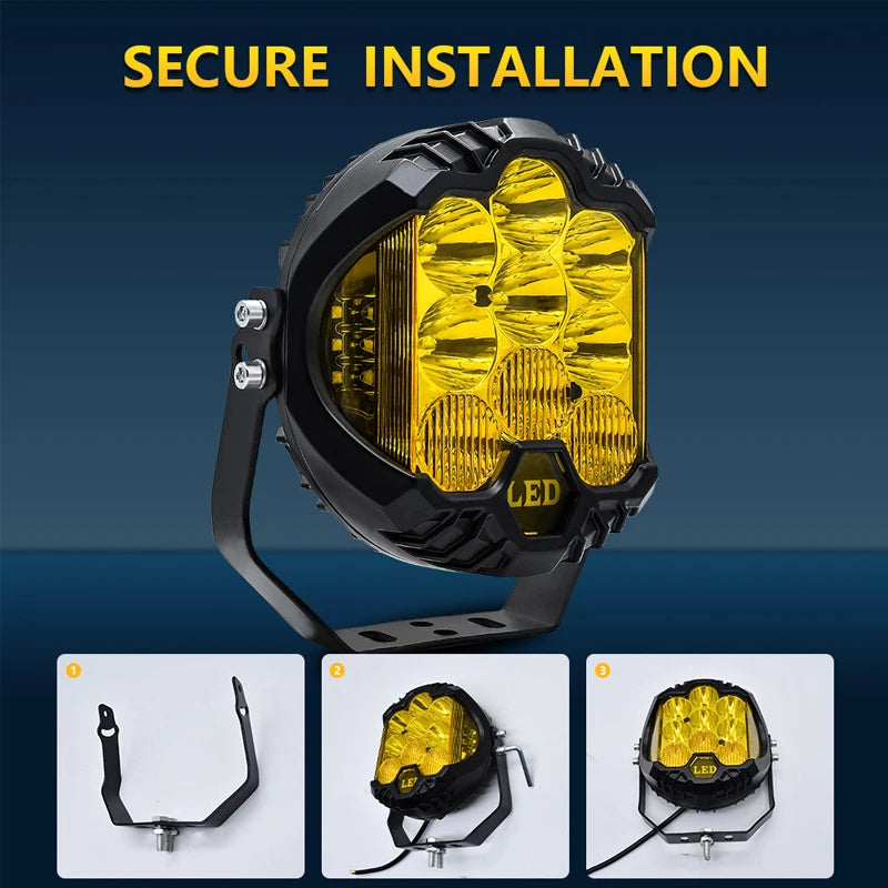 Automobile LED Sport Work Lamps for Lada Offroad 4X4 vehicle Auxiliary Lights led 7 INCH Combo Driving Lamp Headlamp