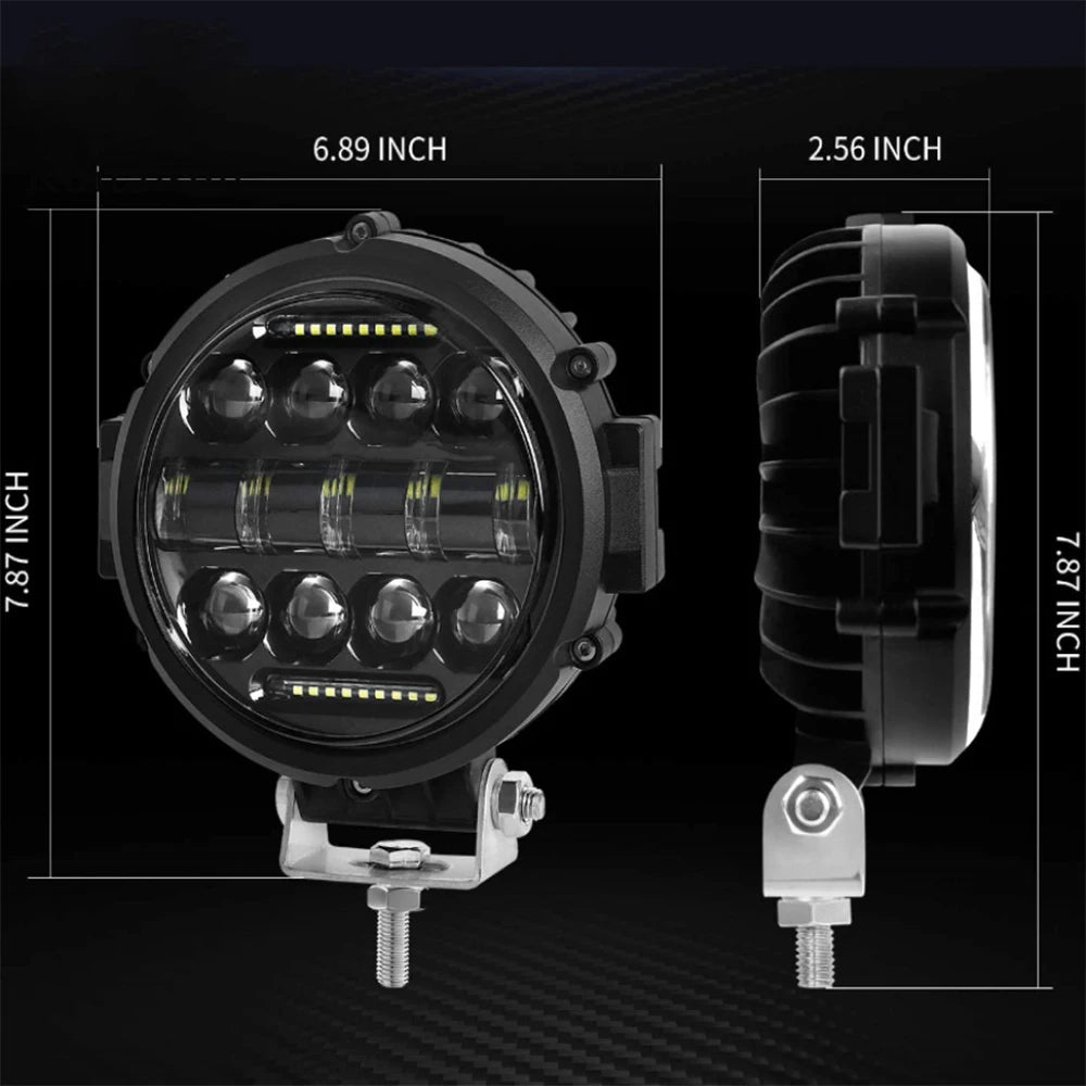 7 Inch 150W Round Spot LED Pods Light Bar High/Low Beam DRL led work Driving Lamp for Truck Jeep Off Road SUV UTV ATV Fog LED