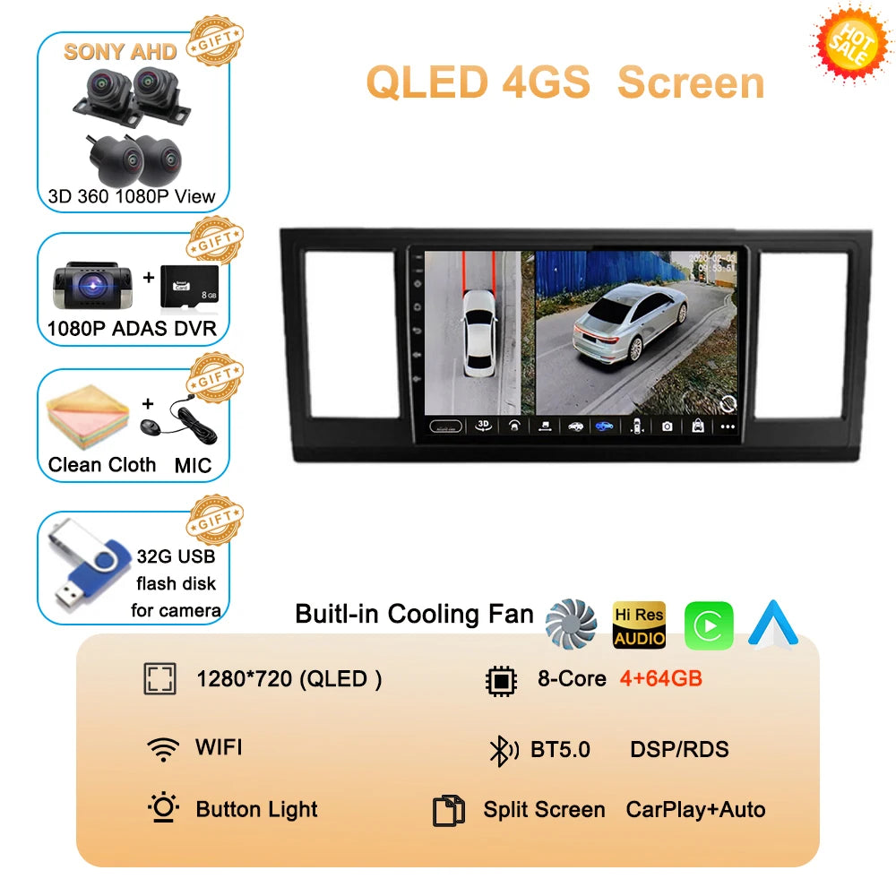 CERTIFIED - Android 15 Car Radio For VW Volkswagen Caravelle 6 T6 2015 - 2020 QLED Screen