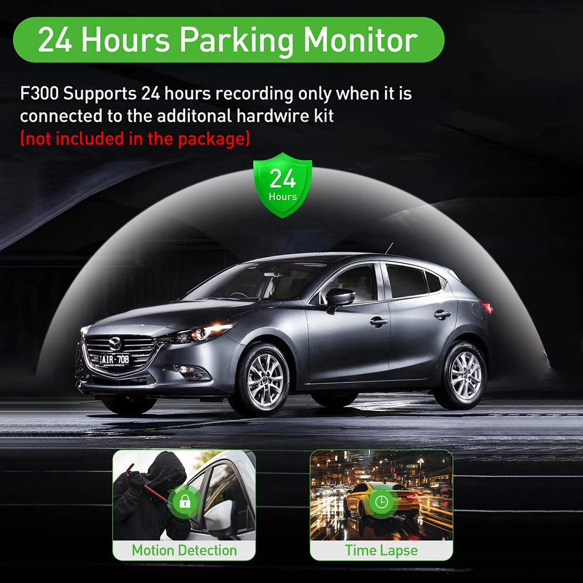 Dash Cam for Cars Car Camera Dash Cam 4K WIFI Camera for Car Front and Rear Dash Camera Black Box 24H Parking Mode Recorder