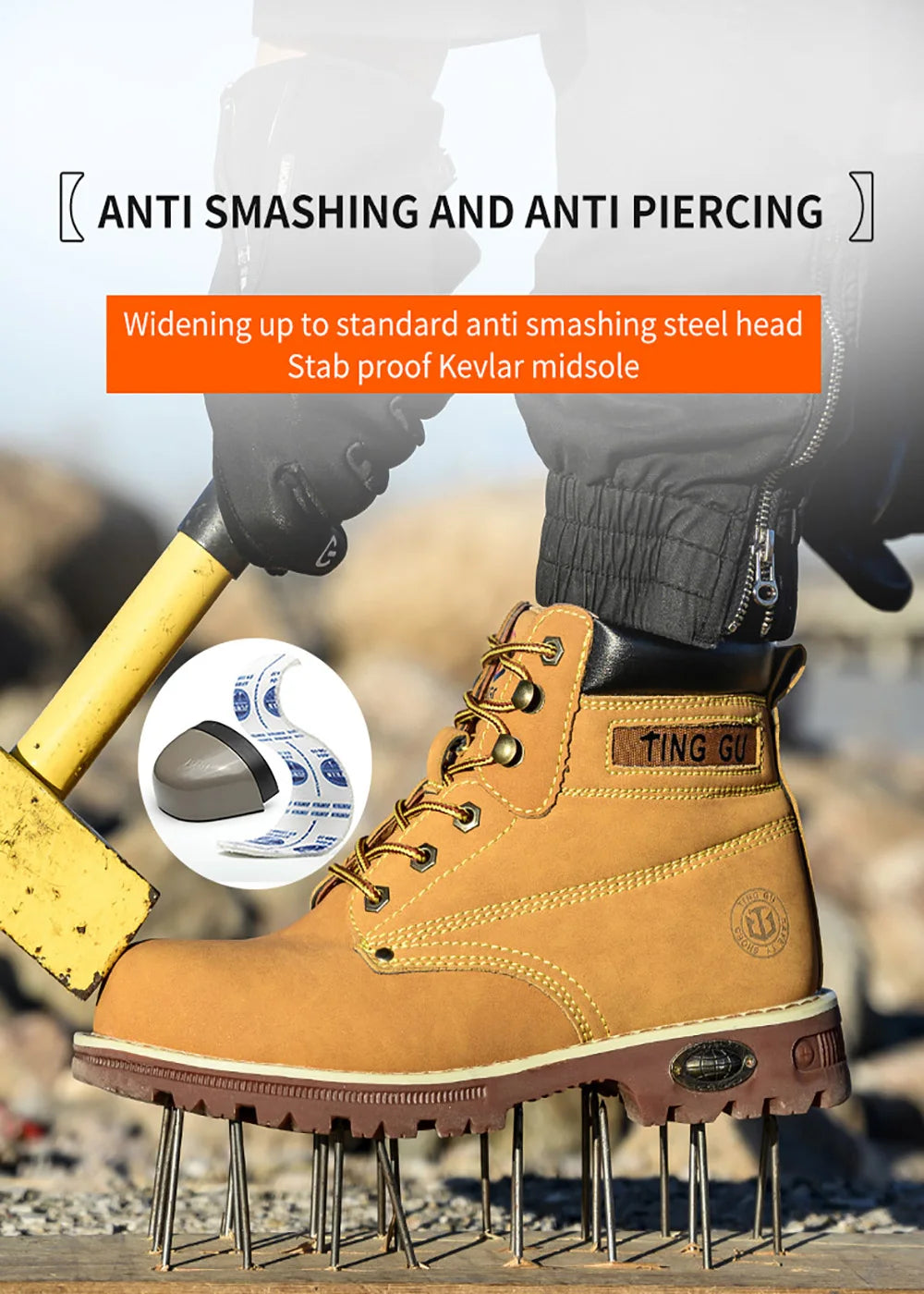 Waterproof Non-slip Boots - Leather Suede with anti-smash