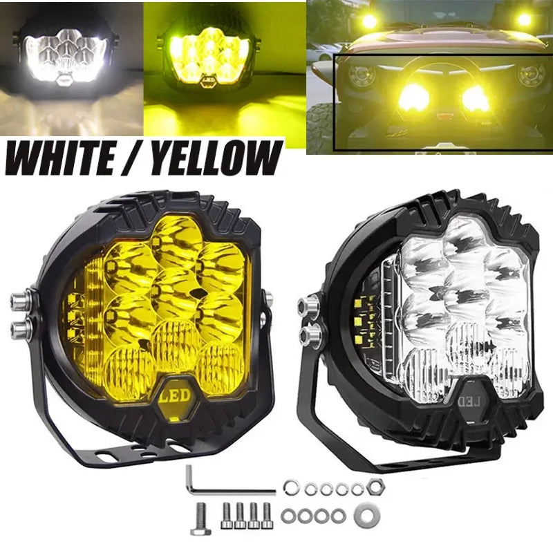 Automobile LED Sport Work Lamps for Lada Offroad 4X4 vehicle Auxiliary Lights led 7 INCH Combo Driving Lamp Headlamp