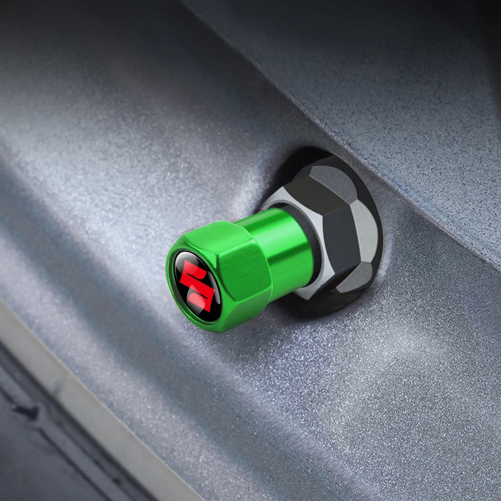 4Pcs/set Car Wheel Tire Valve Caps Air Stem Dust Covers For Suzuki Swift Sport Vitara Jimny SX4 Alto Splash Wagon Baleno Ignis