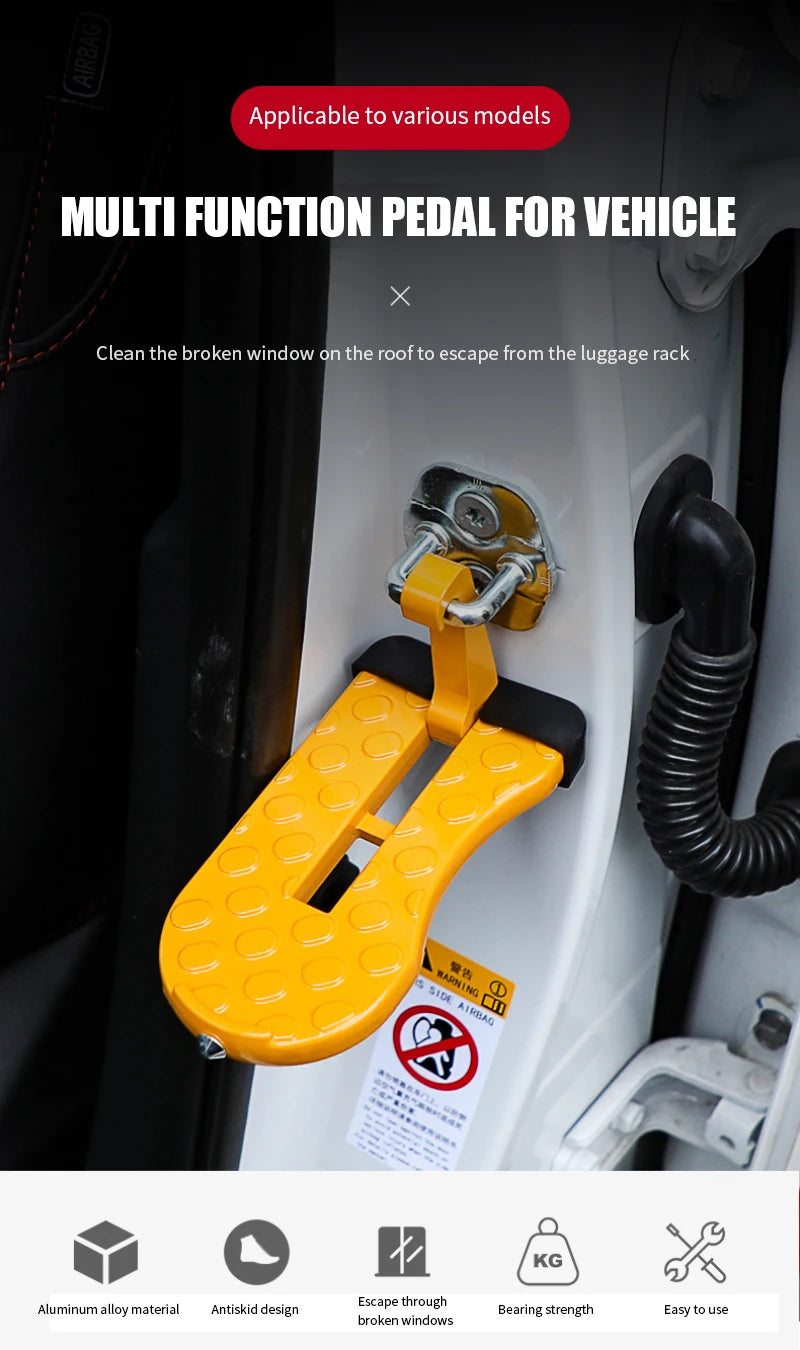 Car Door Step Safety Hammer Universal Auto Roof Rack Step. Designed for Suzuki Jimny but fits all SUV.