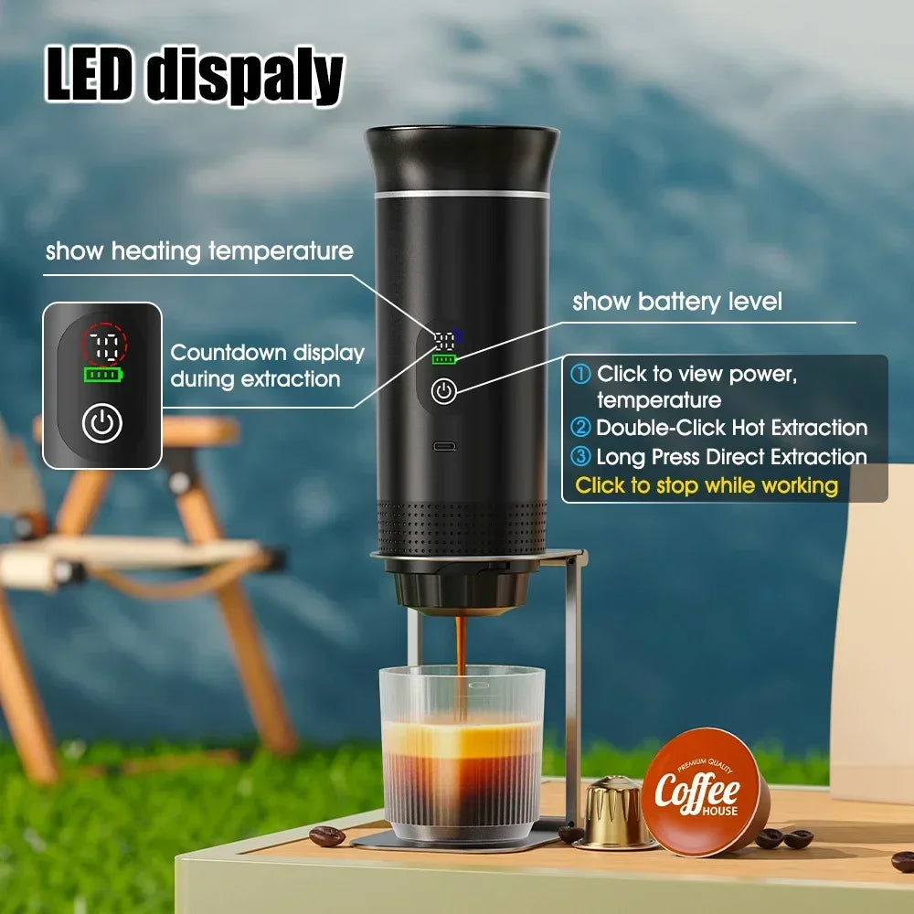 DENOKIN - German Design Portable Espresso Coffee Machine With Digital Display.