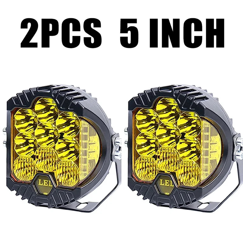 Automobile LED Sport Work Lamps for Lada Offroad 4X4 vehicle Auxiliary Lights led 7 INCH Combo Driving Lamp Headlamp