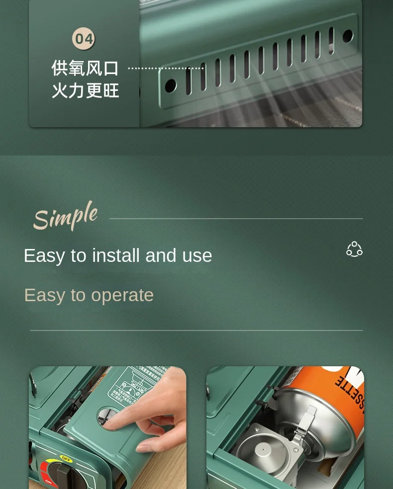 Camping Stove Gas Portable Windbreak Foldable