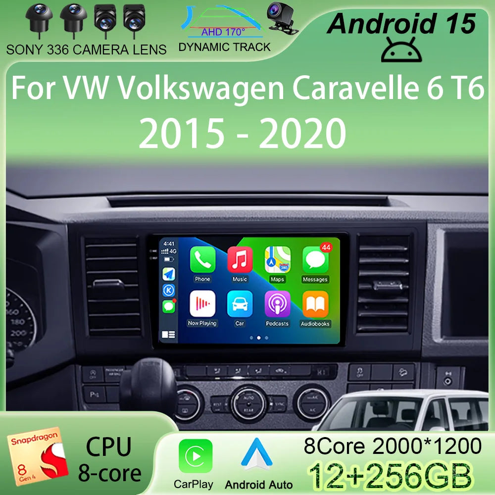CERTIFIED - Android 15 Car Radio For VW Volkswagen Caravelle 6 T6 2015 - 2020 QLED Screen