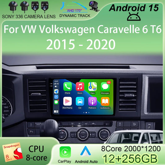 CERTIFIED - Android 15 Car Radio For VW Volkswagen Caravelle 6 T6 2015 - 2020 QLED Screen