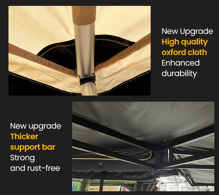 270 Degree Car Awning Tent,With LED Light,Waterproof.