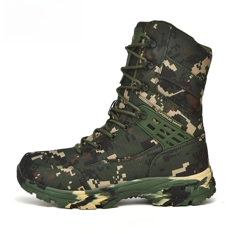 Men's Camouflage Tactical British Desert Boots. Waterproof.