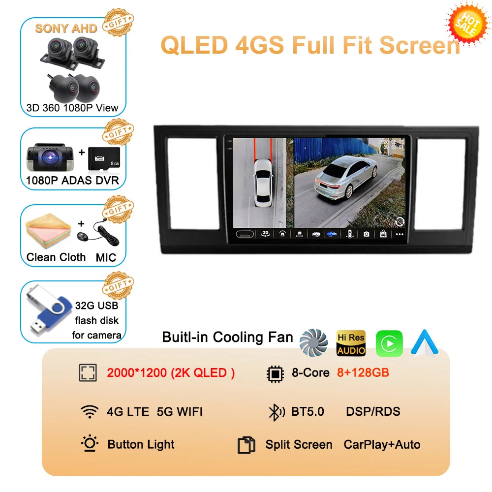CERTIFIED - Android 15 Car Radio For VW Volkswagen Caravelle 6 T6 2015 - 2020 QLED Screen