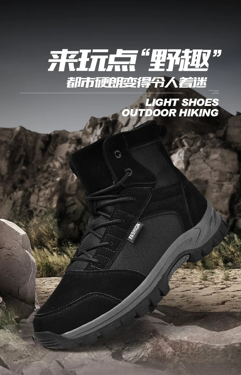 New Autumn-winter High-top Outdoor Boots - Desert Boots, Anti-slip and Wear-resistant Hiking Shoes, Mountaineering Shoes