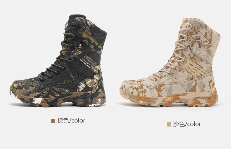 Men's Camouflage Tactical British Desert Boots. Waterproof.