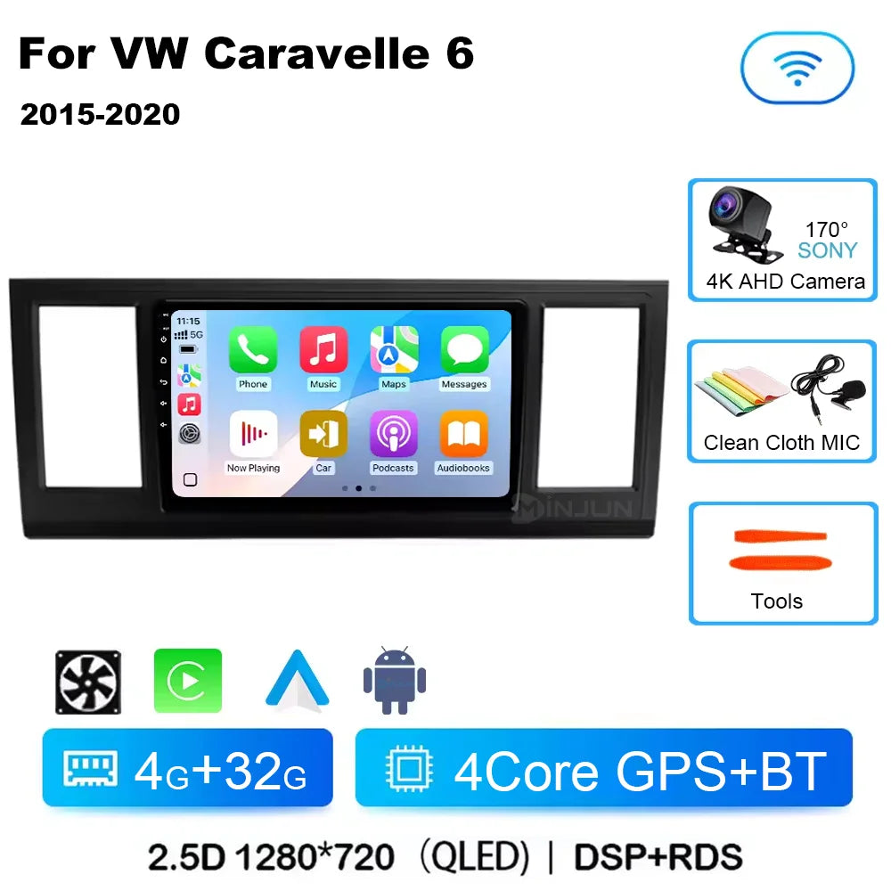 Android 15 Car Radio For VW Volkswagen Caravelle 6 T6 2015 - 2020 4G QLED