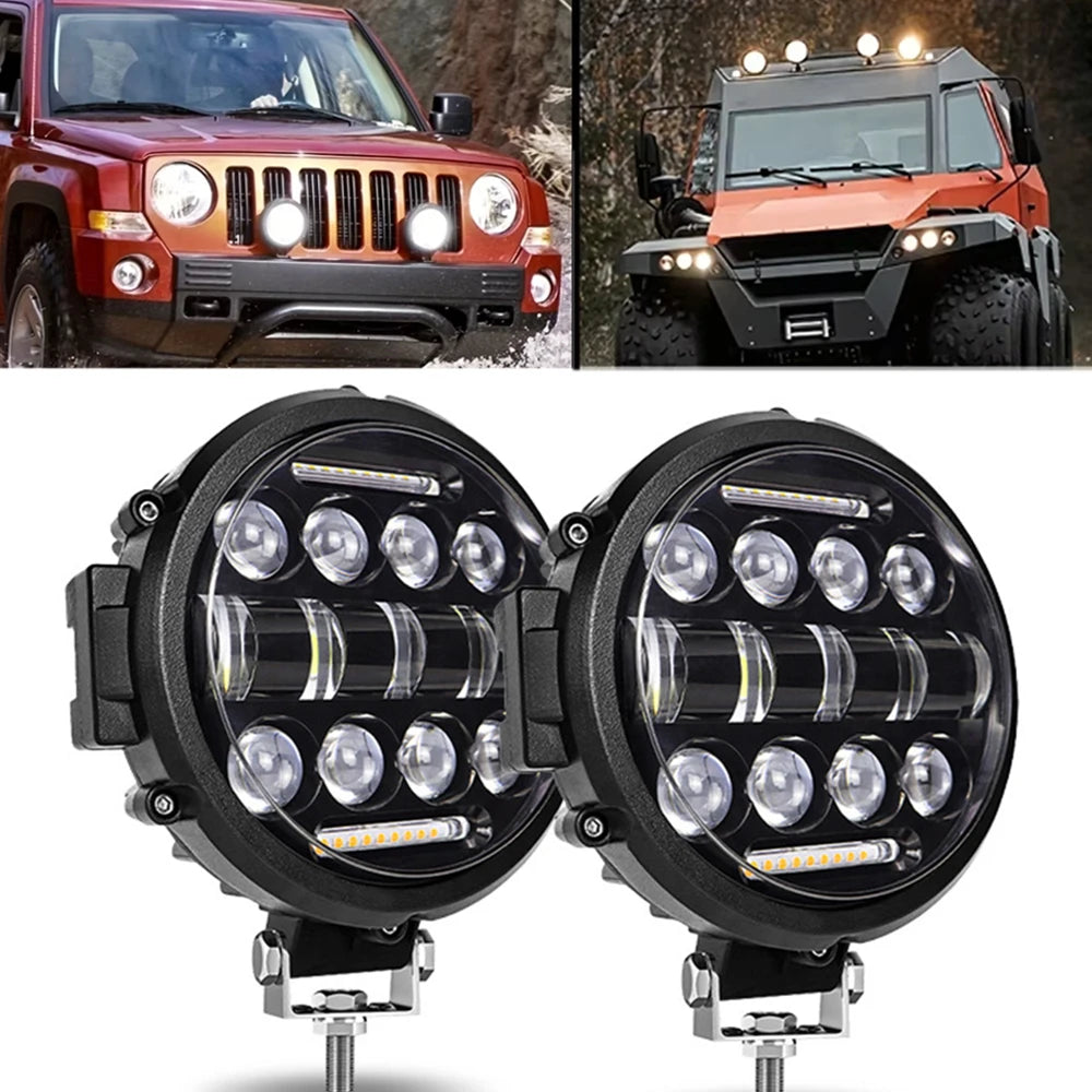 7 Inch 150W Round Spot LED Pods Light Bar High/Low Beam DRL led work Driving Lamp for Truck Jeep Off Road SUV UTV ATV Fog LED